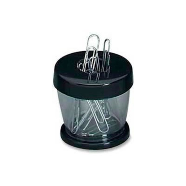 Gem Office Products GEM® Magnetic Paper Clip Dispenser, Black/Clear, 1 Each 700B****